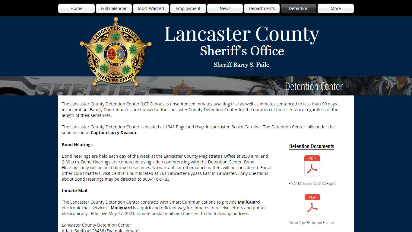 Detention | lancaster-sheriff